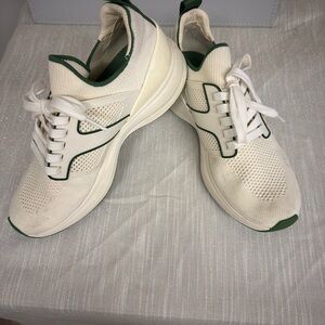 Tory Burch Cream and Green Athletic Shoes